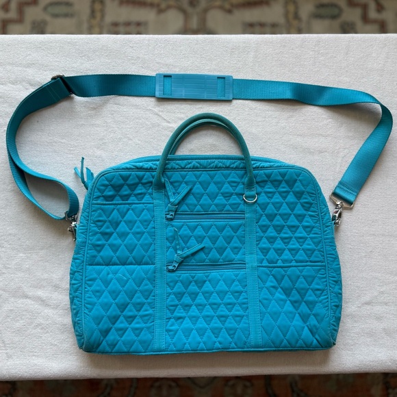 Vera Bradley Quilted Turquoise Laptop Bag - Picture 2 of 6